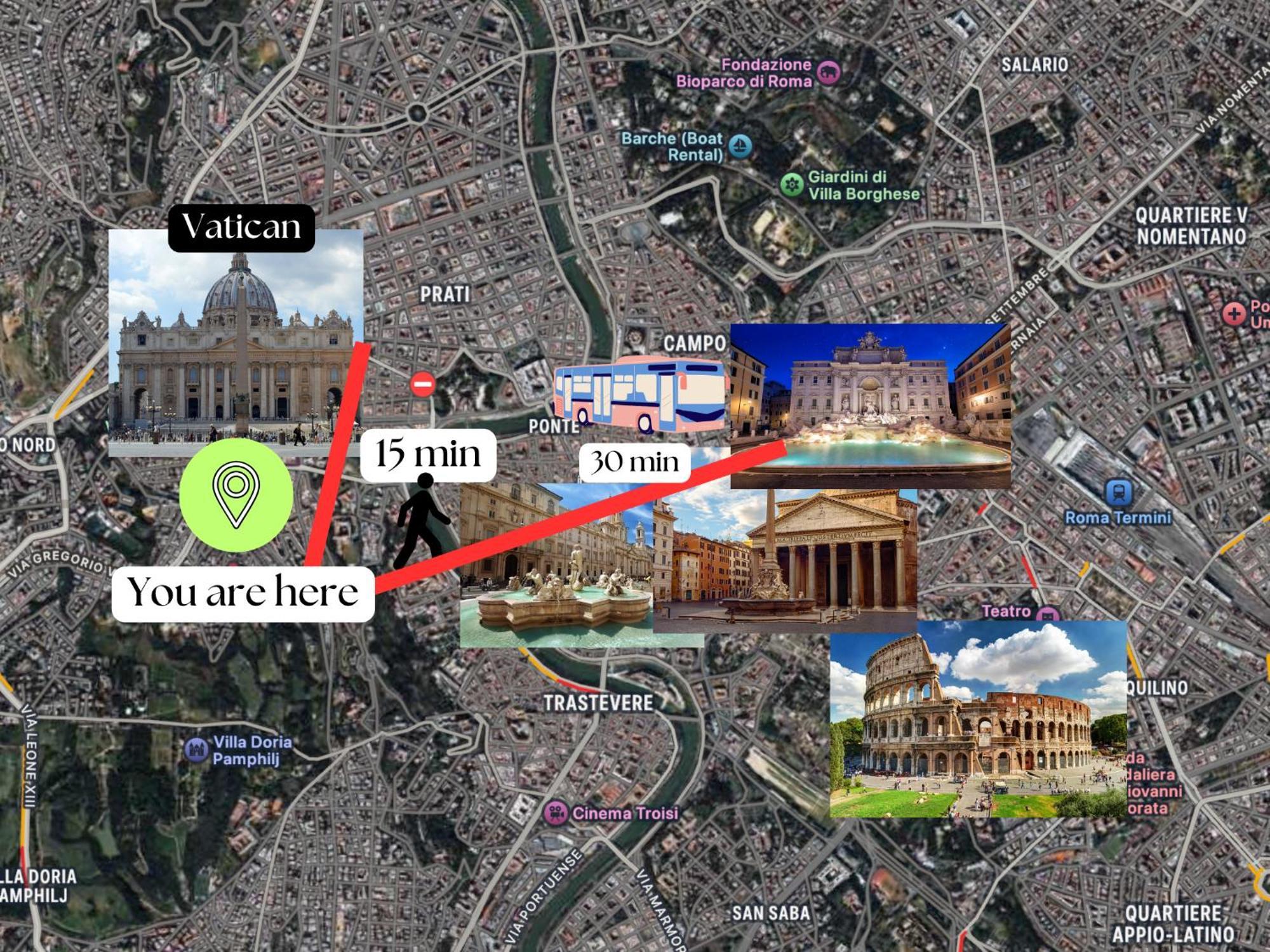 Vaticano - 5 Min Da Stazione Rzym Zewnętrze zdjęcie